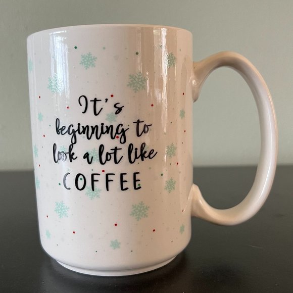 Enchanted Forest ~ “It’s Beginning To Look A Lot Like Coffee” Bone China Mug - Picture 1 of 7